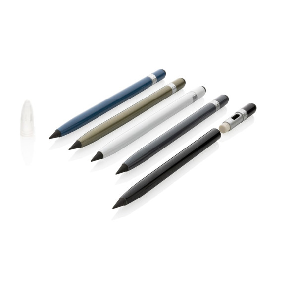 Tintenloser Stift aus Aluminium mit Radiergummi