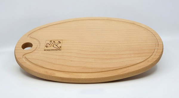 wertiges Holzbrett 34 x 21 cm oval