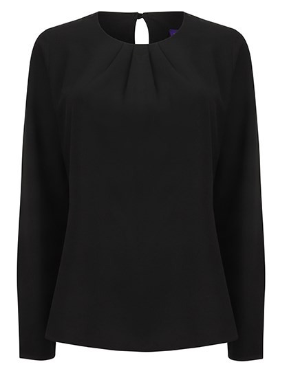 Henbury - Ladies´ Pleat Front Long Sleeved Blouse