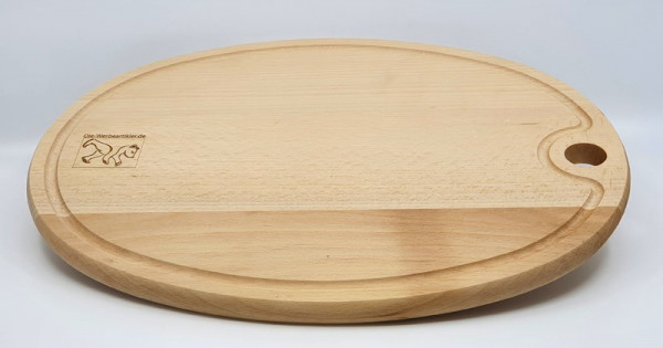 wertiges Holzbrett 37,5 x 29 cm oval