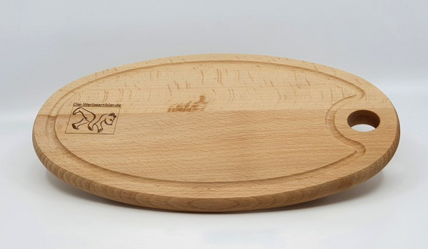 wertiges Holzbrett 30 x 17,8 cm oval