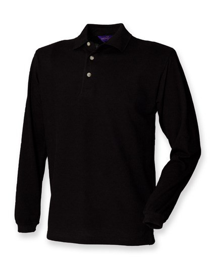 Henbury - Long Sleeved Cotton Piqué Polo Shirt