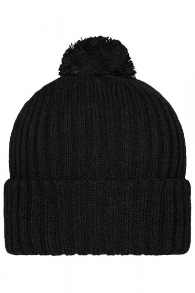 Knitted Cap with Pompon