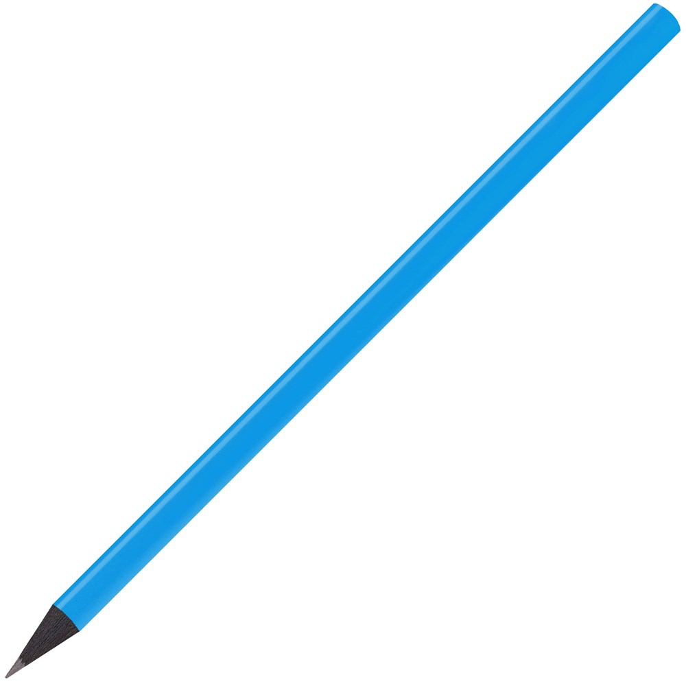 schwarz gefärbter Bleistift, lackiert, rund - mittelblau