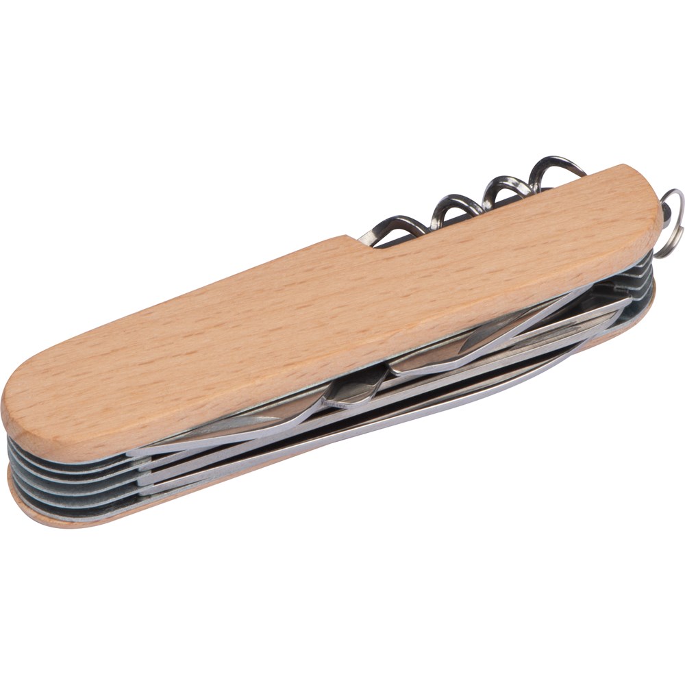 Taschenmesser aus Edelstahl mit Holzummantelung