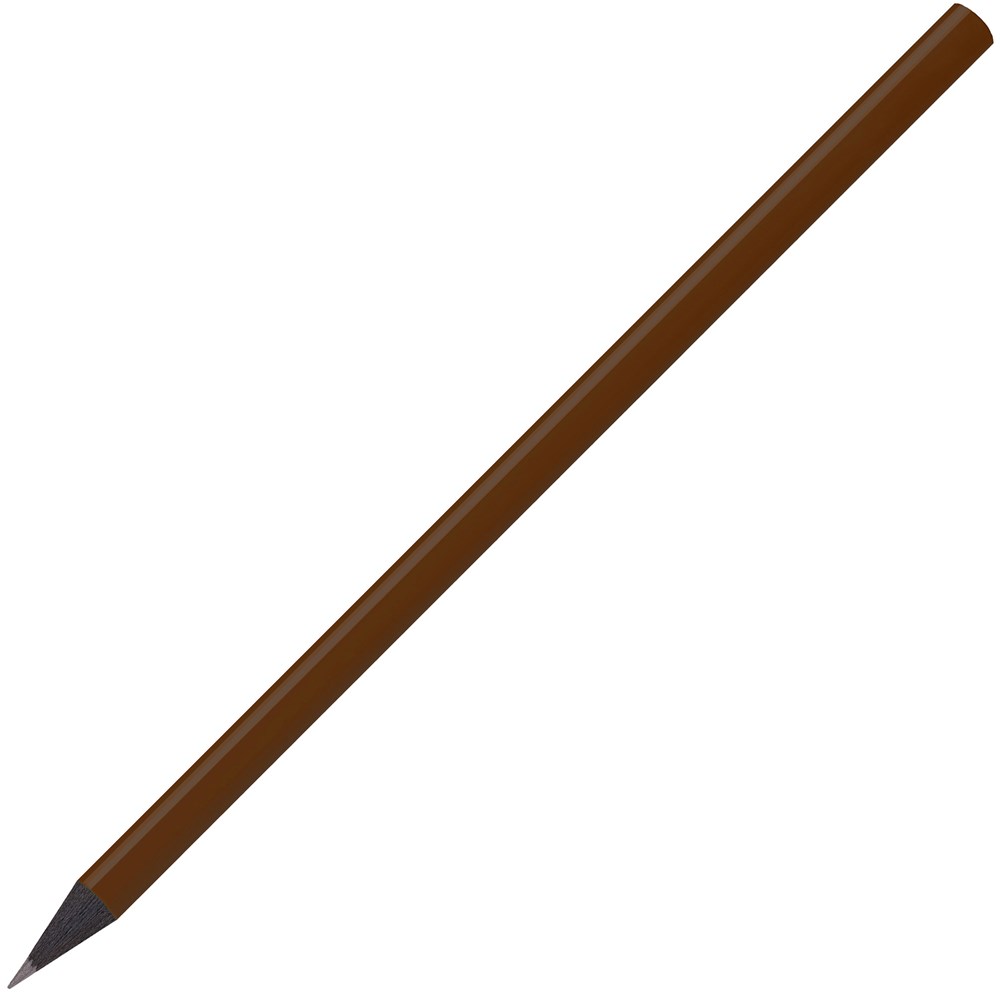 schwarz gefärbter Bleistift, lackiert, rund - Dunkelbraun