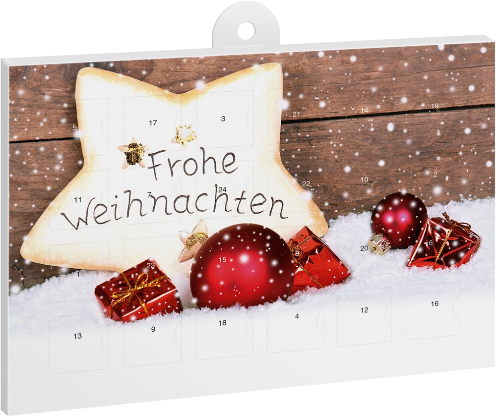 reinpapier® A5-Adventskalender – personalisierbares STANDARDMOTIV, Frohe Weihnachten