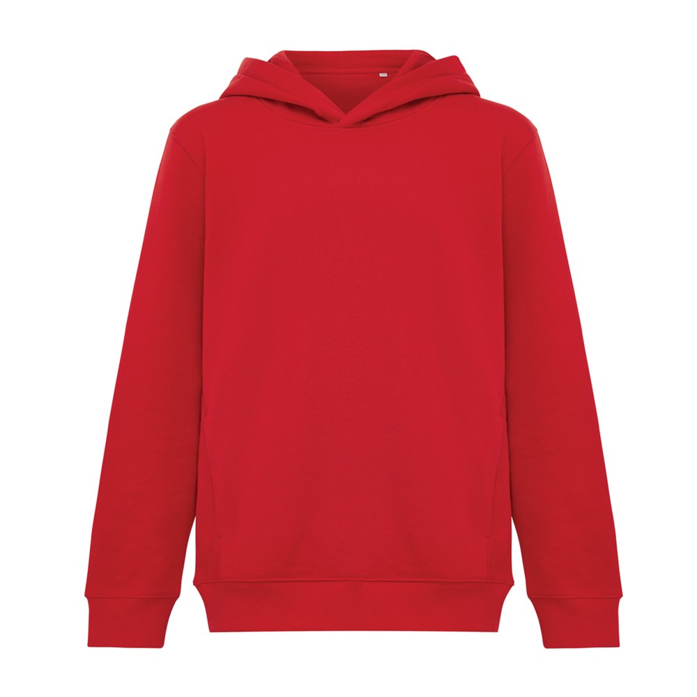IQONIQ Yengo KidsHoodie mit Seitentaschen aus rec. Baumwolle - rot (± PMS 19-1757 TCX)