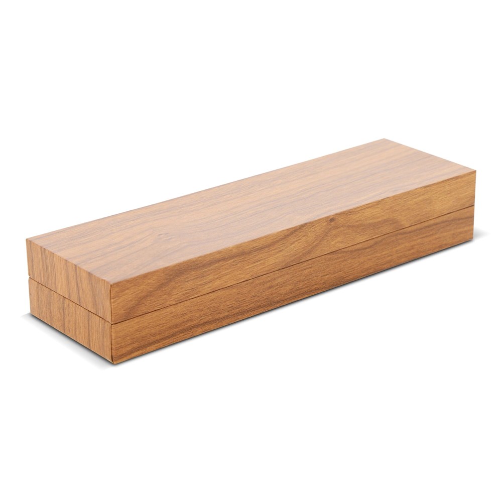 Set Kugelschreiber und Rollerball aus Metall Nussbaumholz in Geschenkbox