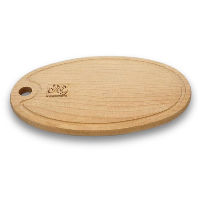 wertiges Holzbrett 34 x 21 cm oval