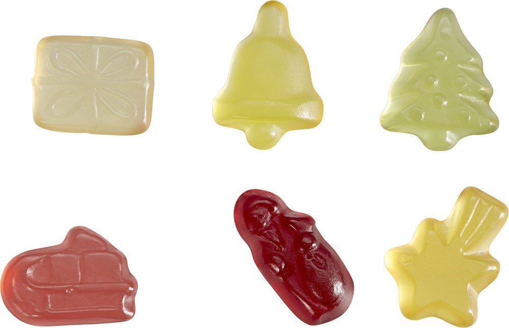 Fruchtgummi-Standardformen 15 g, Weihnachten im konventionelle Tütchen, Vegan